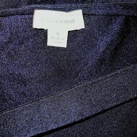 Calligraphy XL, Goth micro ribbed a-line beaded side slit knit midi skirt new
￼ - Picture 9 of 9